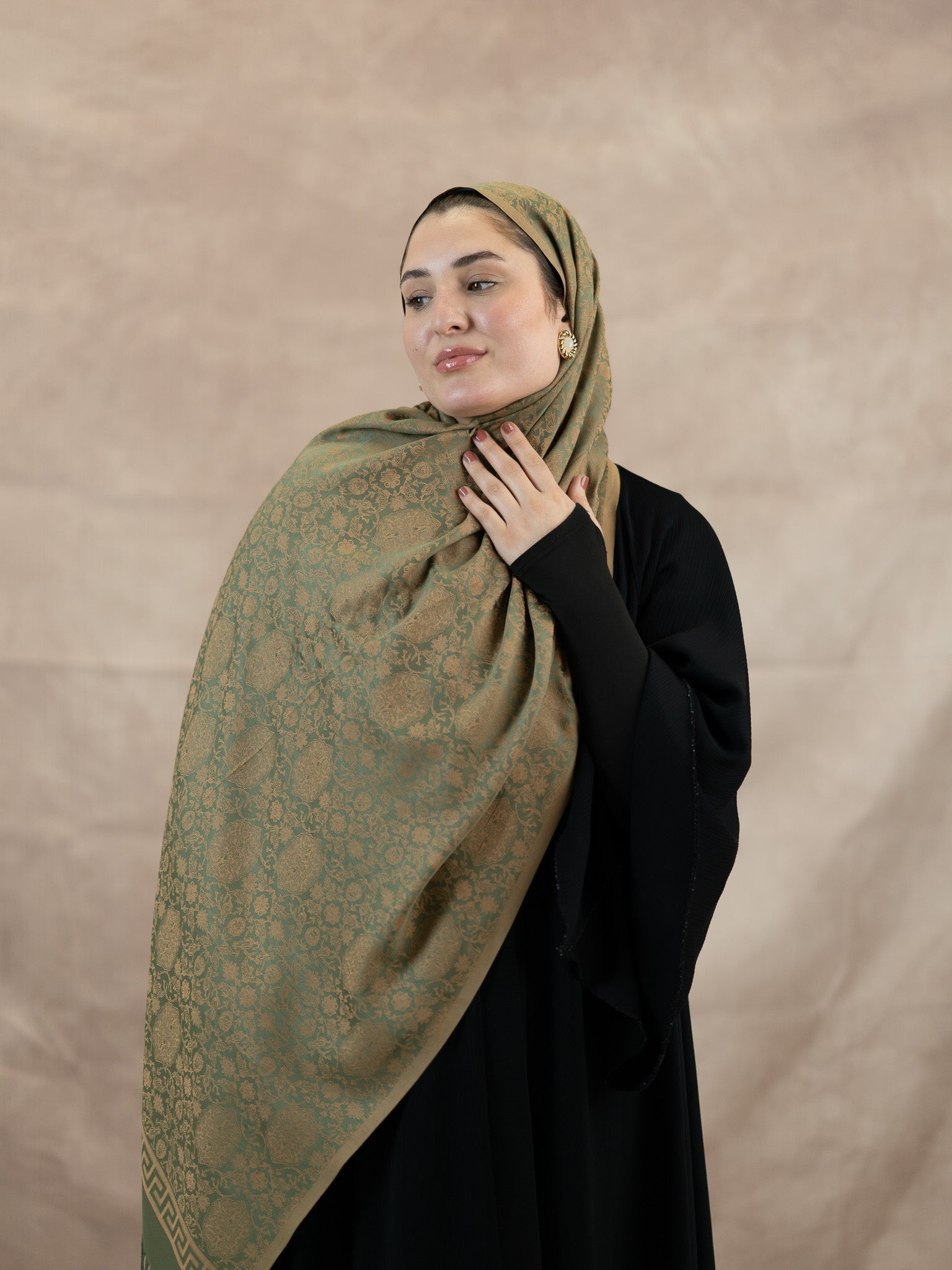 Jacquard Silk And Viscose Reversible Scarf