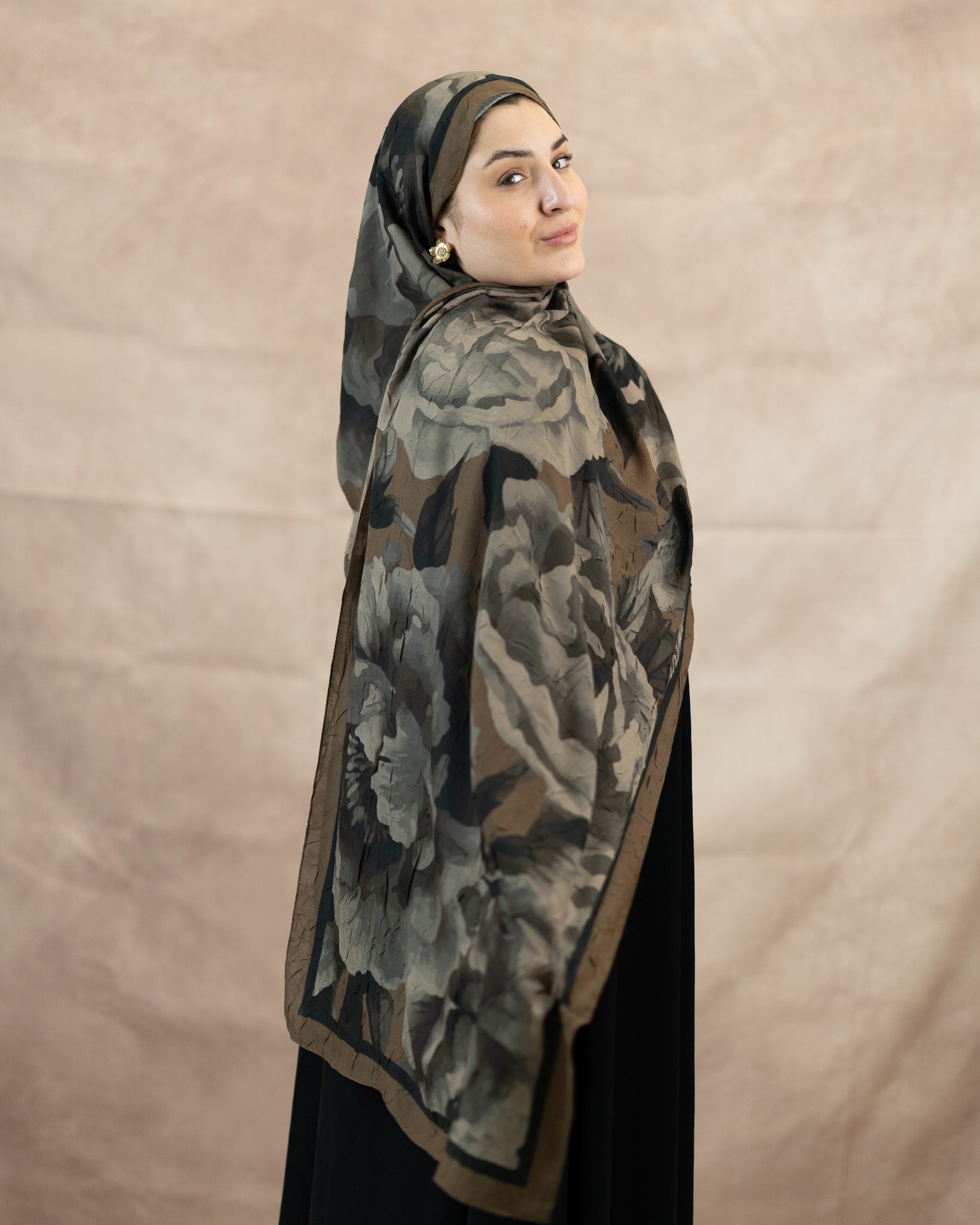 Floral Reverie Bamboo Crush Cotton Scarf